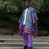 Nigerian men's Agbada in hand dyed Adire fabric