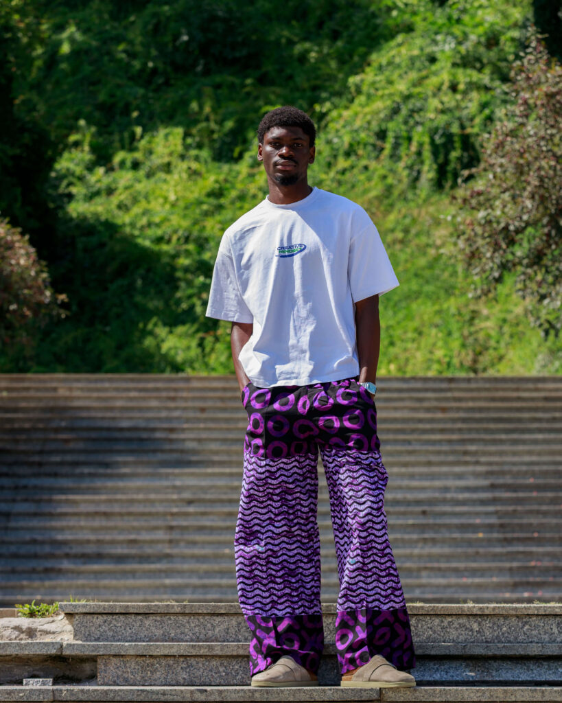 Unisex Ankara palazzo pants styled with a BINTA top
