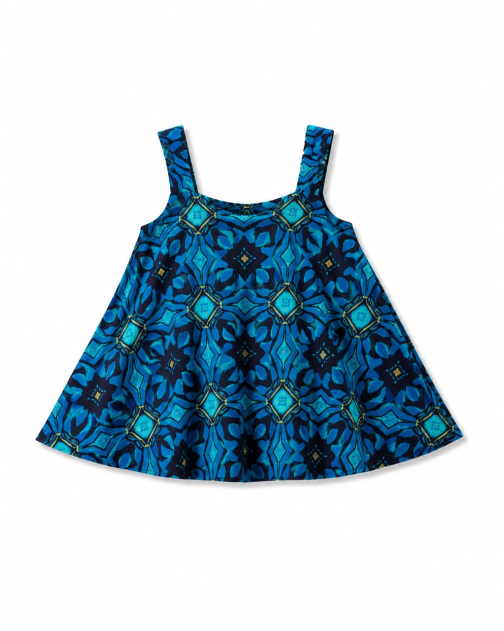 Ankara flared sleeveless swing top