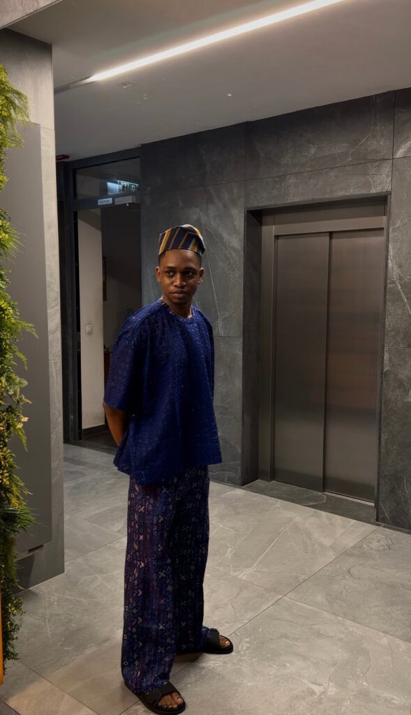 Adire crop top and wide leg Bagi pants set