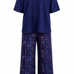 Adire co-ord set with Dry Lace crop top