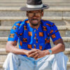 Men's Ankara tunic styled with jeans