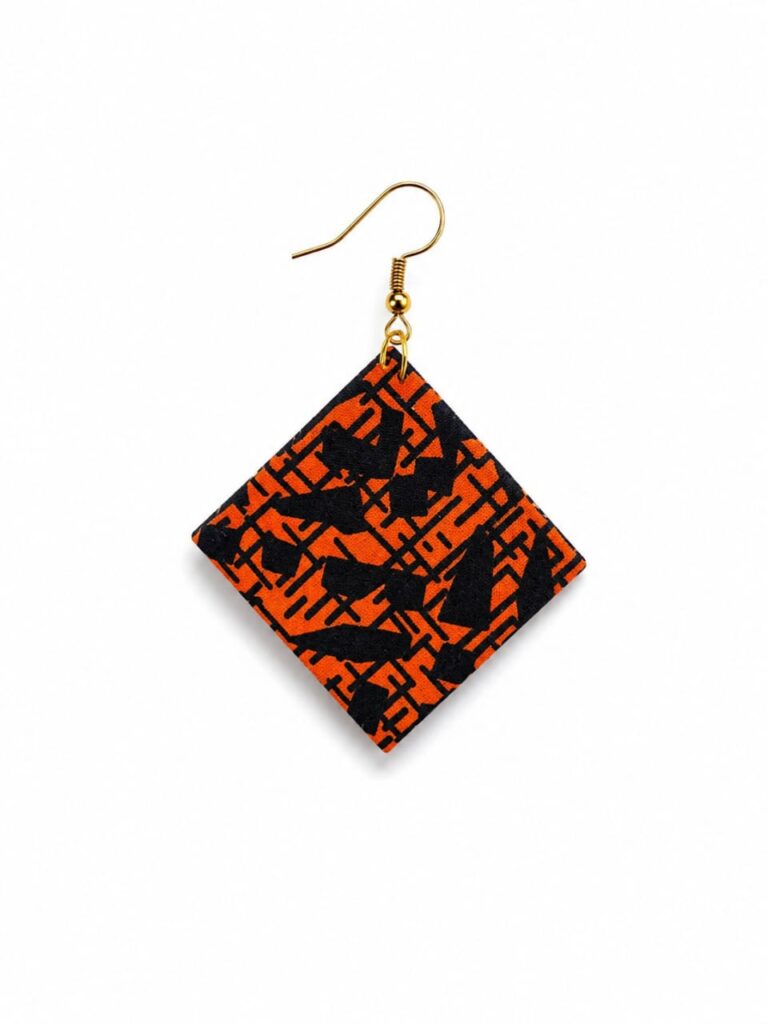 Diamond shaped Ankara earrings